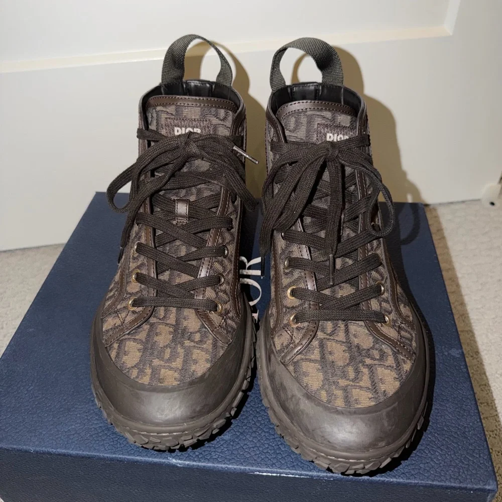 Dior Diorzion Men’s Brown High-Top Sneakers sz 43 - Picture 2 of 7